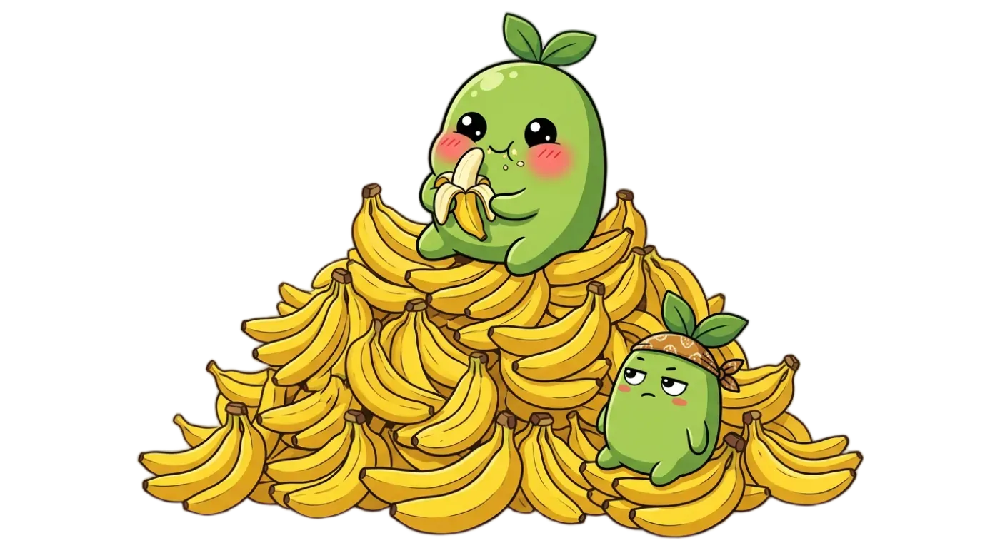 The green bean character illustration with transparent background