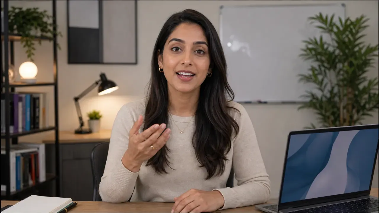 AI UGC creator reference: Course Explainer Woman