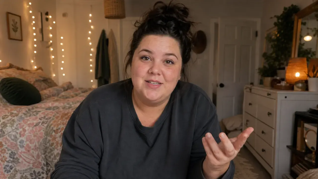 AI UGC creator reference: Plus Size Bedroom