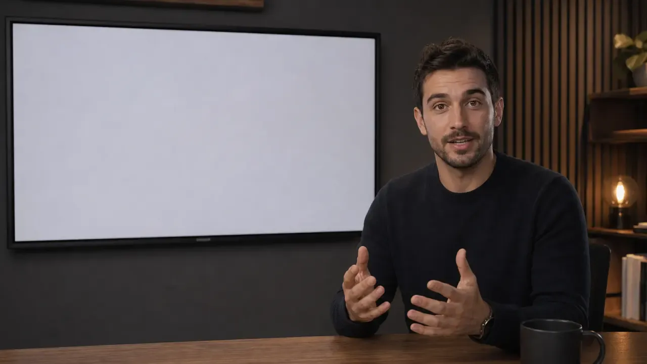 AI UGC creator reference: Webinar Blank Screen