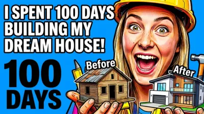 AI-generated 100 days building challenge thumbnail