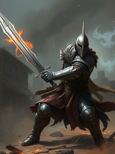 Consistent warrior character in battle scene