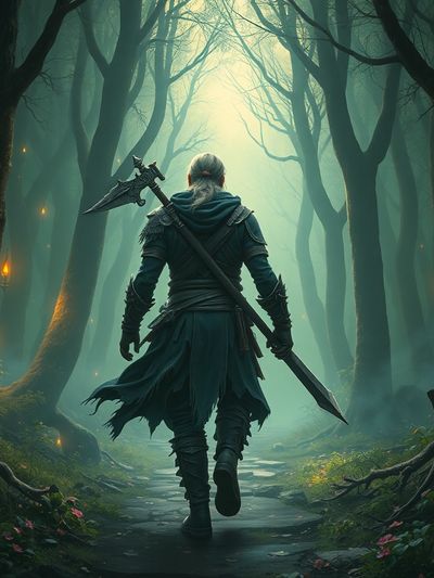 AI warrior character in enchanted forest with consistent appearance