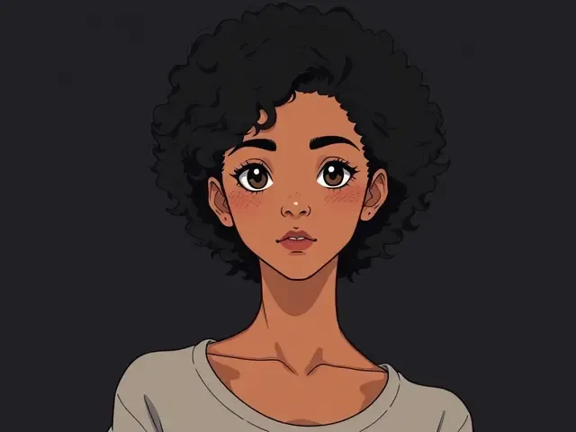 Anime character with a curly afro