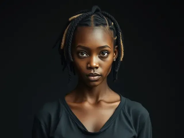 Realistic character portrait with braids