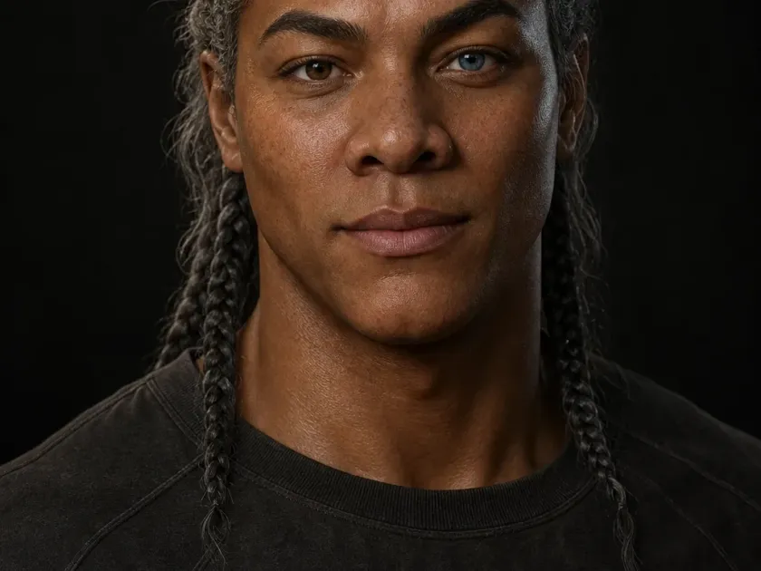 Cinematic lead character portrait prepared for a film project