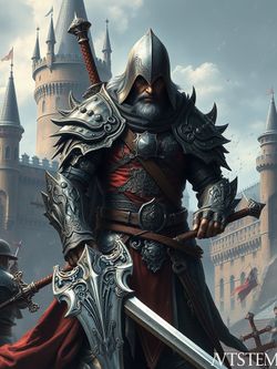 AI fantasy warrior character with armor and sword