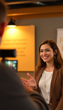 AI-generated testimonial UGC video with realistic presenter