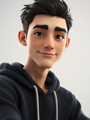 3D rendered AI avatar — Pixar-style character