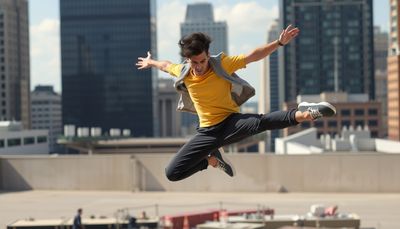 AI character video of character jumping with dynamic movement