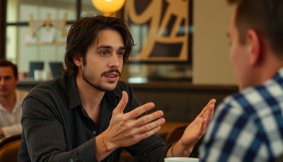 AI character video of person talking with facial expressions