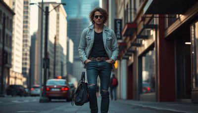 AI character video of person walking through city street