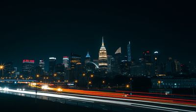 AI-animated cityscape with moving lights and traffic