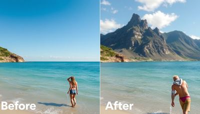 AI background replacement — subject kept with new studio backdrop