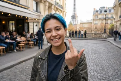 AI generated street photography portrait in Paris