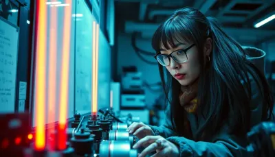 AI-generated horror short film frame with shadows