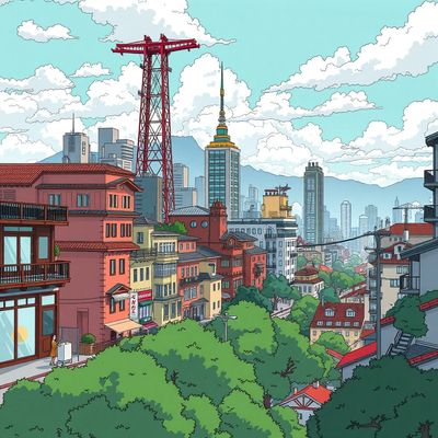 Portrait restyled with anime illustration aesthetics and cel shading