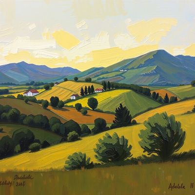 Photo transformed into an oil painting with thick brushstrokes and rich colors