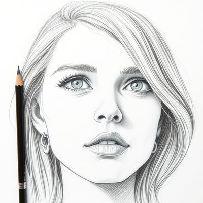 Scene rendered as a detailed pencil sketch with crosshatching