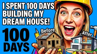 AI-generated 100 days building challenge thumbnail