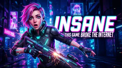 AI-generated gaming thumbnail with bold text