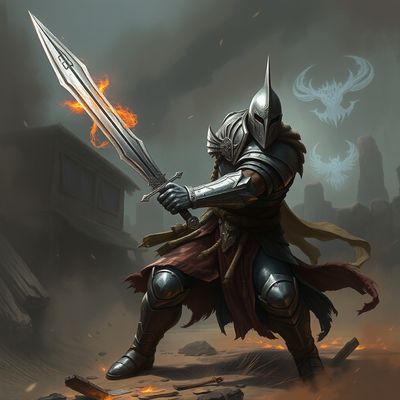 Consistent warrior character in battle scene