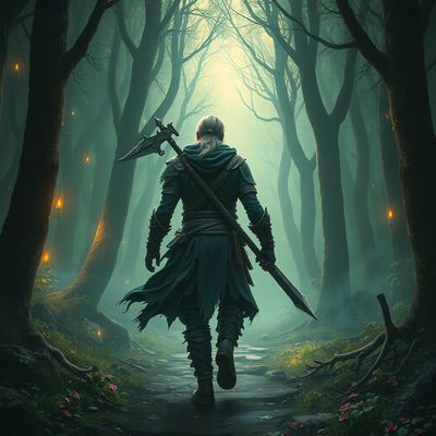 AI warrior character in enchanted forest with consistent appearance