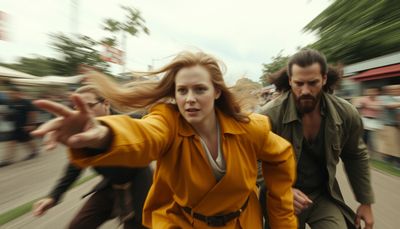 AI animated cinematic scene with whip pan