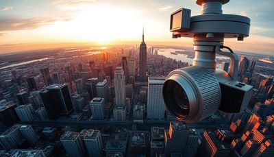 AI animated cityscape with orbit camera movement