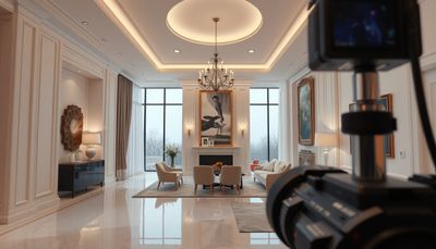 AI animated interior scene with pan left movement