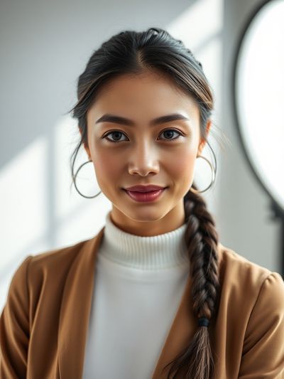 Studio portrait generated with AI from text description