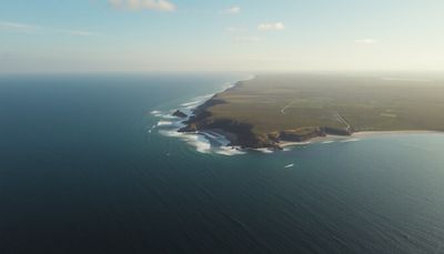 Aerial establishing shot generated from text prompt