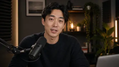 AI talking head reference in a solo podcast setup