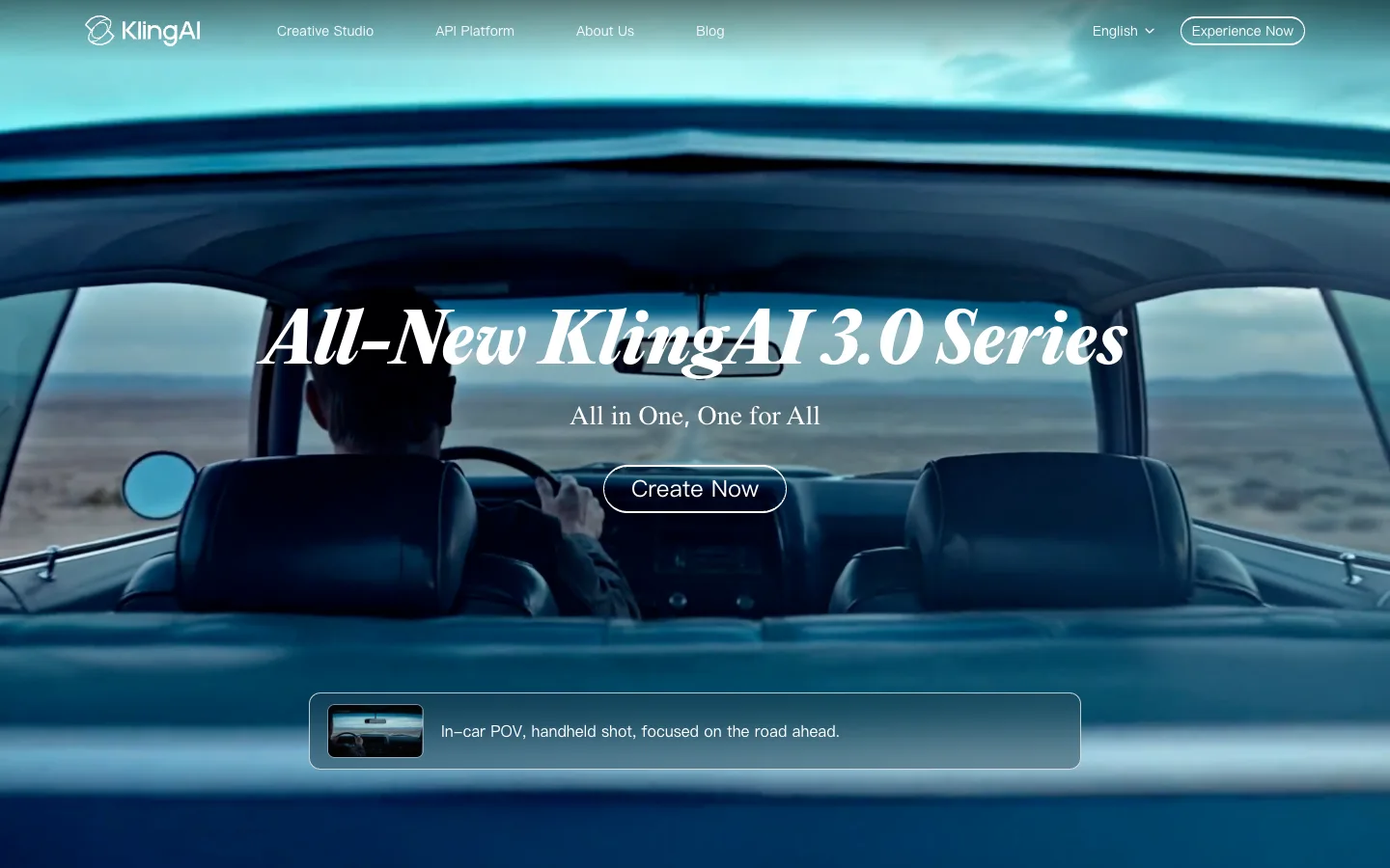Kling AI website screenshot