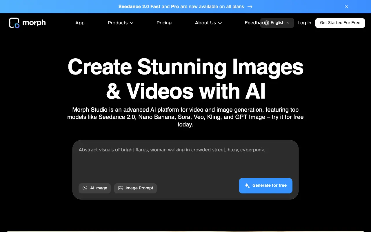 Morph Studio website screenshot