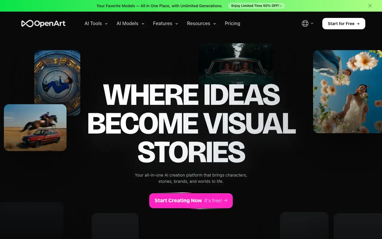 OpenArt website screenshot