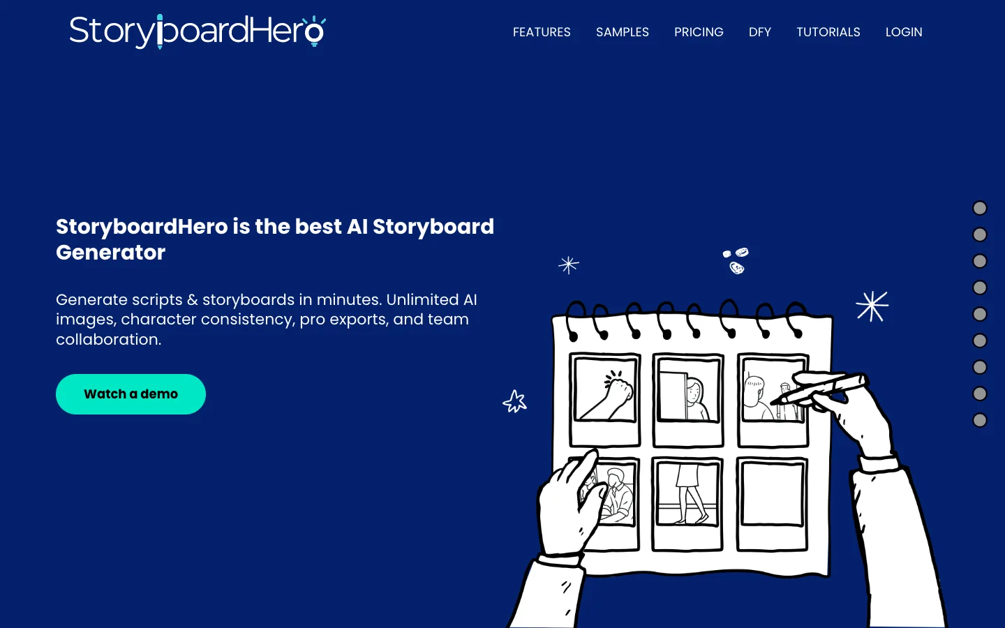 Storyboard Hero website screenshot