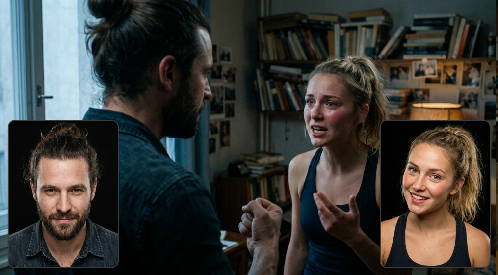 Multiple characters keep their identity in the same scene