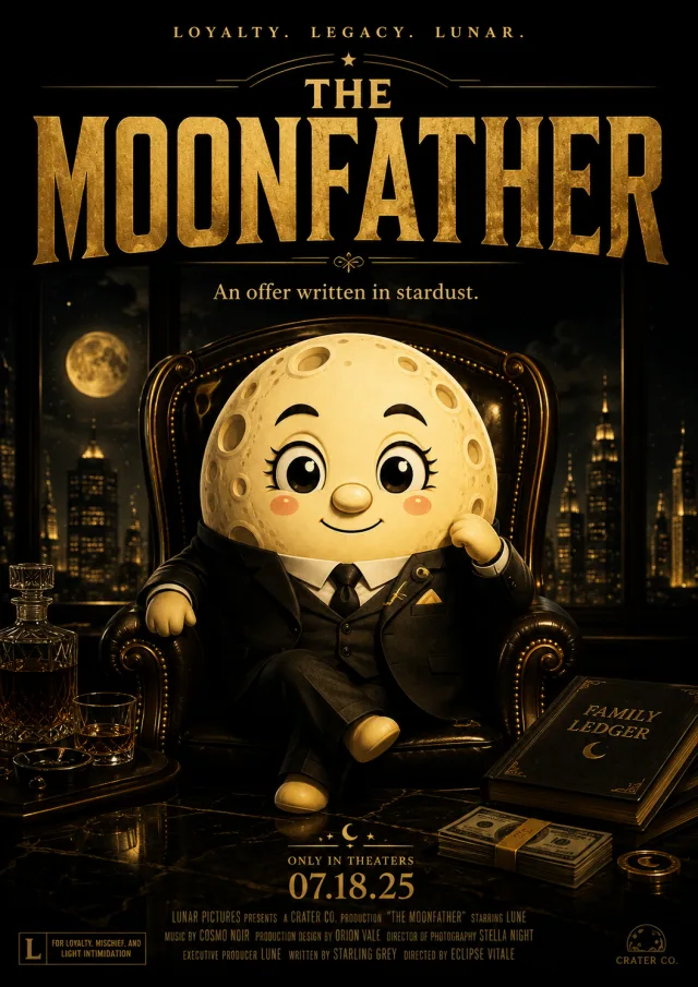 The Moonfather — Crime saga movie poster starring Lune